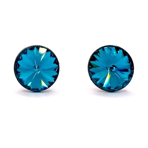 Kristály fülbevaló blue zircone k színű rivoli 8 mm