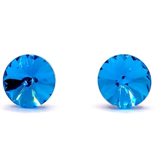 Kristály fülbevaló aquamarine színű rivoli 8 mm