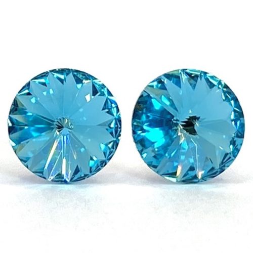 Kristály fülbevaló aqua bohemica színű rivoli 8 mm