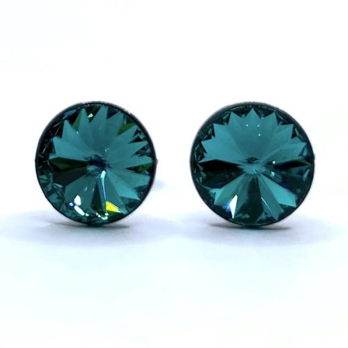 Kristály fülbevaló  blue zircone színű rivoli 8 mm