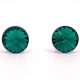 Kristály fülbevaló emerald színű rivoli 8 mm