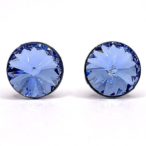 Kristály fülbevaló light sapphire színű rivoli 8 mm