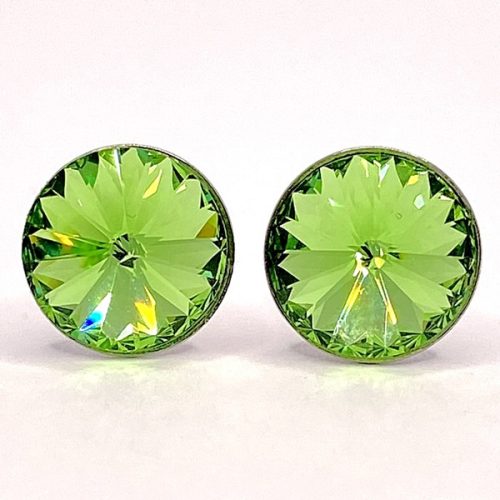 Kristály fülbevaló peridot rivoli 8 mm