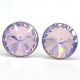 Kristály fülbevaló rose opal színű, rivoli 10 mm