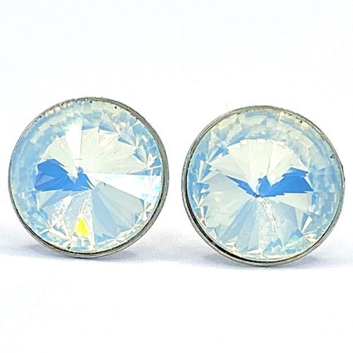 Kristály fülbevaló white opal színű 10 mm