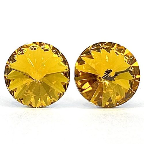 Kristály fülbevaló smoked topaz  színű rivoli 10 mm