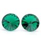 Kristály fülbevaló emerald színű rivoli 10 mm