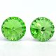 Kristály fülbevaló peridot színű rivoli 10 mm