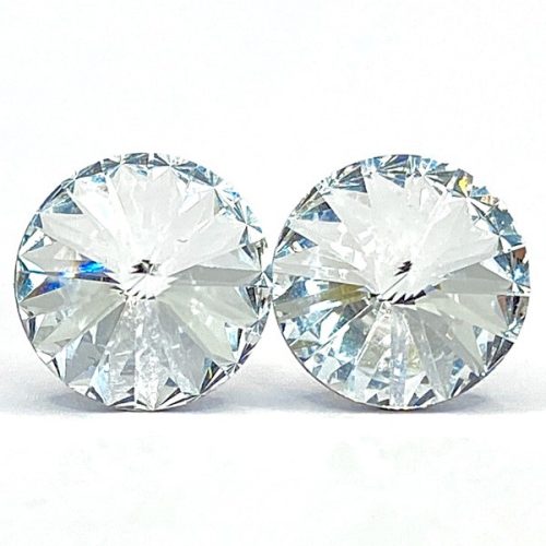 Kristály fülbevaló crystal színű rivoli 10 mm