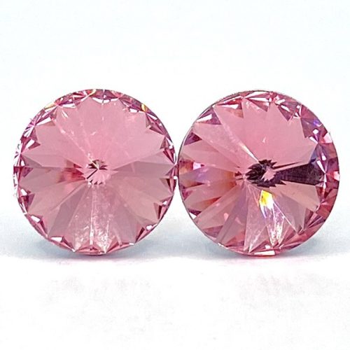 Kristály fülbevaló rose színű rivoli 10 mm