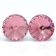 Kristály fülbevaló rose színű rivoli 10 mm