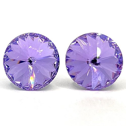 Kristály fülbevaló violett (lila) színű rivoli 10 mm