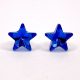 Kristály fülbevaló sapphire színű csillag 10 mm