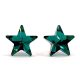 Kristály fülbevaló emerald színű csillag 10 mm