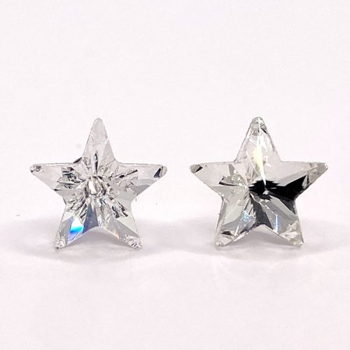 Kristály fülbevaló crystal színű csillag 10 mm