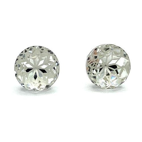 Kristály fülbevaló crystal színű, mandalás 8 mm
