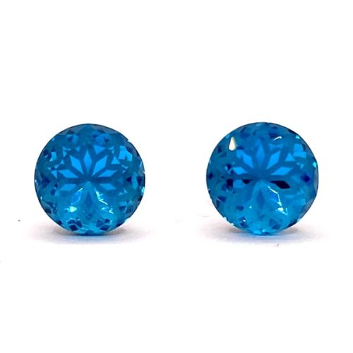 Kristály fülbevaló aquamarine  színű mandalás 8 mm 