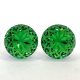 Kristály fülbevaló peridot színű mandalás 10 mm