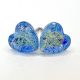 Kristály fülbevaló roppantott aquamarine színű, szív 8 mm