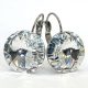 Kristály fülbevaló crystal színű, kapcsos rivoli 14 mm