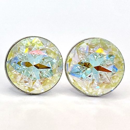 Kristály fülbevaló AB színváltós, xirius 12 mm
