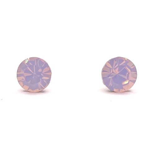 Kristály fülbevaló rose water opal chaton 7 mm