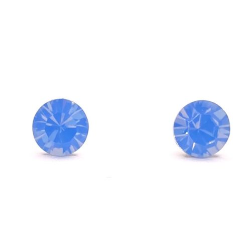 Kristály fülbevaló light sapphire opal szín chaton 7 mm