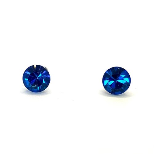 Kristály fülbevaló bermuda blue színű chaton 7 mm