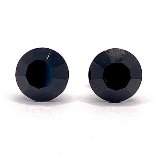 Kristály fülbevaló jet (fekete) színű chaton 7 mm