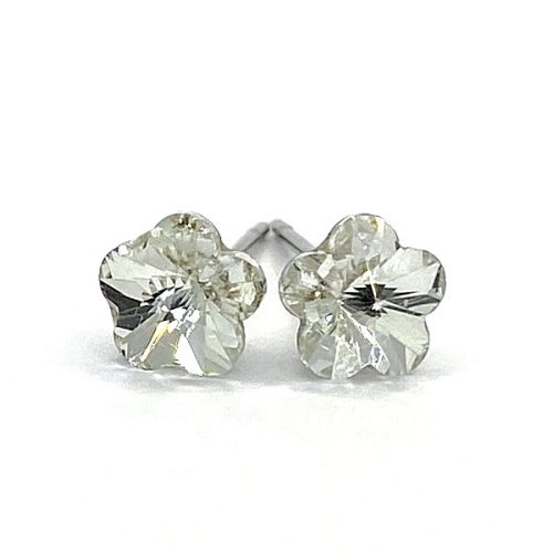 Kristály fülbevaló crystal színű mini virág 6 mm