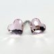 Kristály fülbevaló light rose mini szív 6 mm