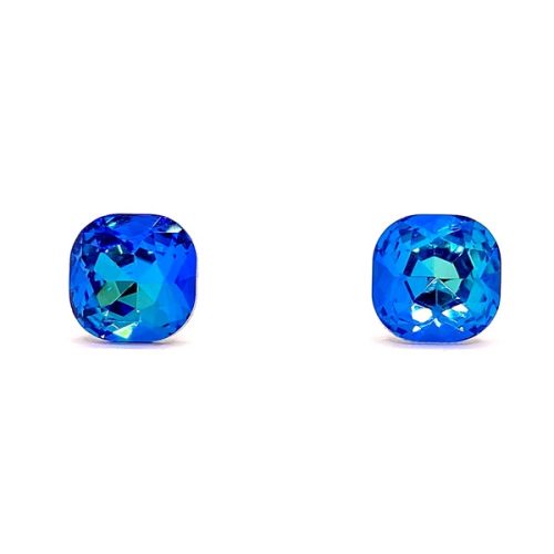 Kristály fülbevaló bermuda blue színű párna 8 mm