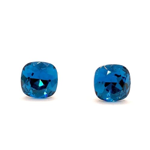 Kristály fülbevaló blue zircone színű párna 8 mm