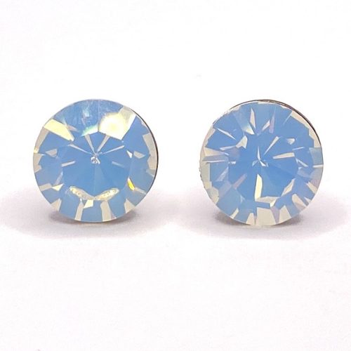 Kristály fülbevaló white opal színű chaton 8 mm