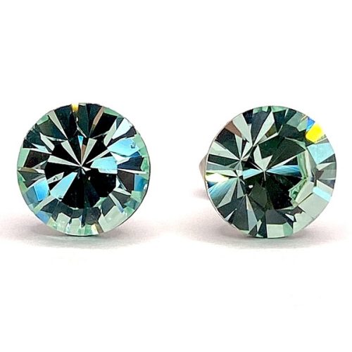 Kristály fülbevaló chrysolite színű chaton 8 mm