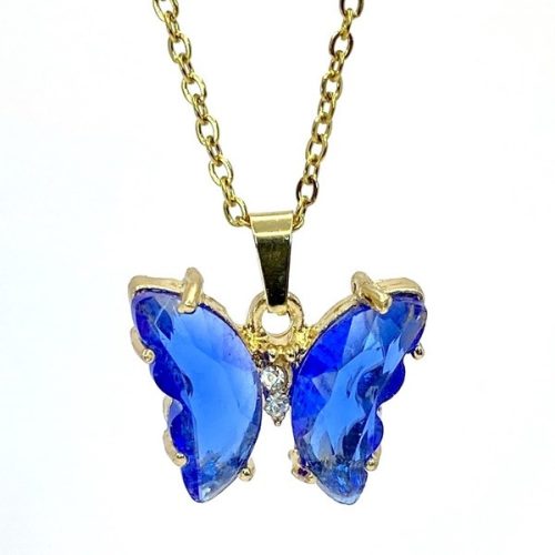 Pillangó nyaklánc sapphire színű