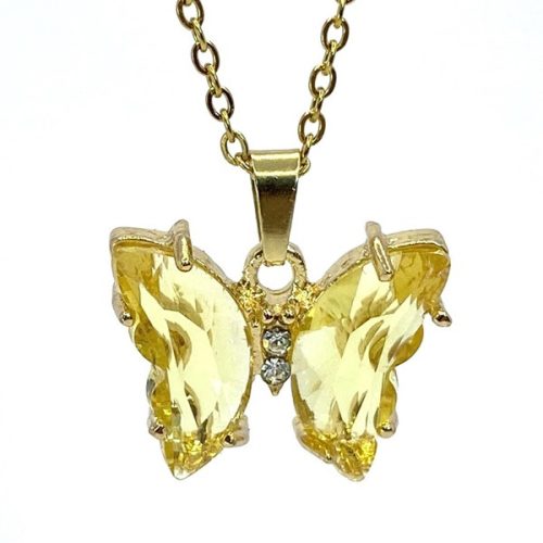 Pillangó nyaklánc crystal honey színű