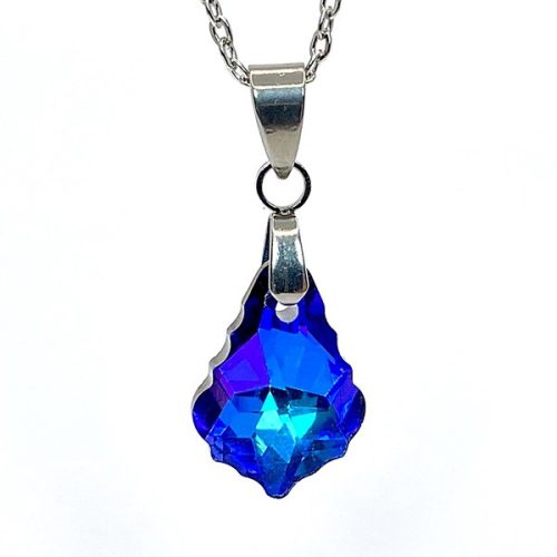 Barokk kristály nyaklánc bermuda blue színű
