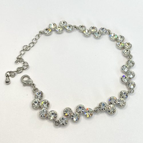 Kristályfüzér karkötő, crystal színű kristályokkal